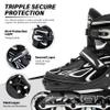 2PM SPORTS Vinal Girls Adjustable Flashing Inline Skates, All Wheels Light Up, Fun Illuminating Skates for Kids and Men - Sliver M view 4