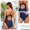 Women's One Piece Color Block Swimsuits Straps Cross Back Bathing Suits Tummy Control Swimwear for Aerobic Lap Swimming (Pink Black, M) view 2