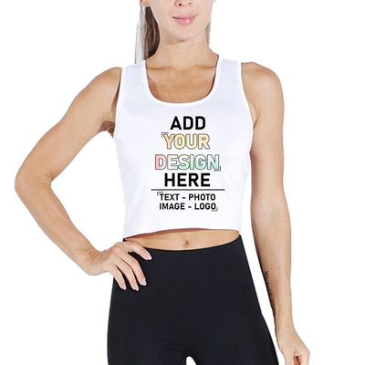 DEYI Design Your Own Women's Performance U-Neck Tanks Dry Fit Gym Tee, White S