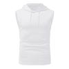 Men's 2 Piece Muscle Outfits Summer Sleeveless Hoodie and Workout Shorts Sets Stylish Solid Sweatsuits Sets with Pockets White view 3