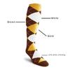Golf Knickers Colorful Knee High Argyle Cotton Socks For Men Women and Youth - EEEE: Brown/Gold/White - Ladies view 2