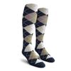 Golf Knickers Colorful Knee High Argyle Cotton Socks For Men Women and Youth - FFFF: Navy/Taupe/White - Youth view 1