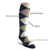 Golf Knickers Colorful Knee High Argyle Cotton Socks For Men Women and Youth - FFFF: Navy/Taupe/White - Youth view 4