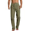 QWENTMTNTY Mens Linen Pants Drawstring Straight Fit Casual Summer Loose Fit Trousers Big & Tall Solid Plain Yoga Long Pants Army Green view 1