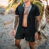 Mens Summer 2 Piece Outfit Big and Tall Sweatsuits Sets Short Sleeve T-Shirts and Classic Fit Sport Shorts Set Tracksuit Navy view 2