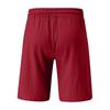 QWENTMTNTY Linen Shorts for Men 9 Incn Summer Comfy Elastic Waist Drawstring Beach Shorts Athletic Workout Bermuda Shorts Red view 3