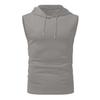 Men's 2 Piece Muscle Outfits Summer Sleeveless Hoodie and Workout Shorts Sets Stylish Solid Sweatsuits Sets with Pockets Gray view 3