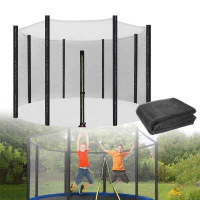 PRELGOSP Trampoline Net Replacement, 10/12/13/14/16ft Trampoline Enclosure Replacement, Uv Resistant Pp Trampoline Safety Net for 6 or 8 Poled Trampolines (Net Only) (16ft- 12poles)