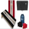 Tailgating Pros Striped Tournament Grade Cornhole Board Set w/LED Rings- Includes 4'x2' Regulation Boards, Ring Lights, Bean Bags, and Carrying Cases view 1