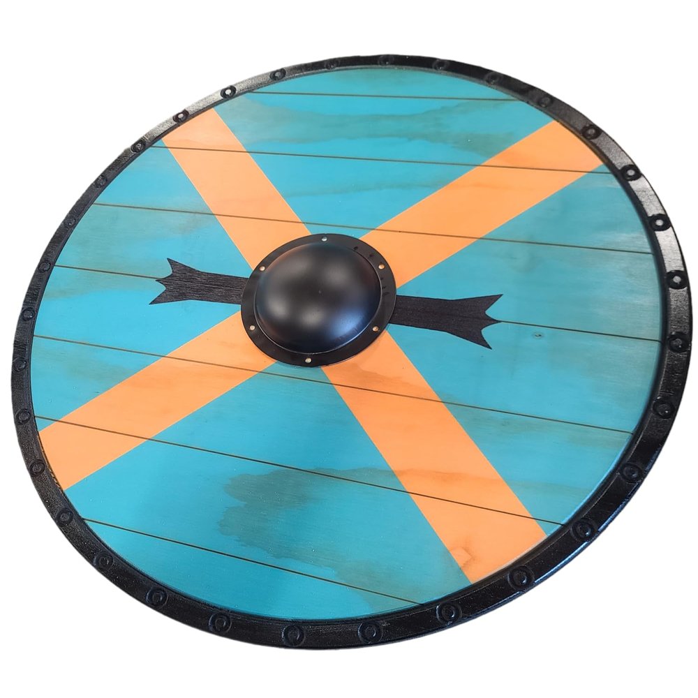 Full Size Solid Wood Viking Shield for Cosplay LARP or Battle (24" Rollo)