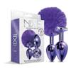 Global Novelties LLC 78877: Nixie Metal Butt Plug Set Pom & Jewel Metallic Purple view 1
