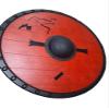 Full Size Solid Wood Viking Shield for Cosplay LARP or Battle (24" Ragnar RED) view 1
