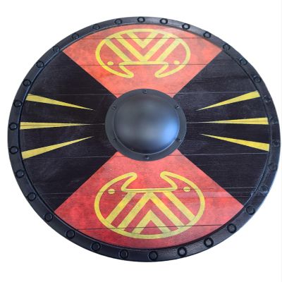 Full Size Solid Wood Viking Shield for Cosplay LARP or Battle (30" Olaf Haraldsson)