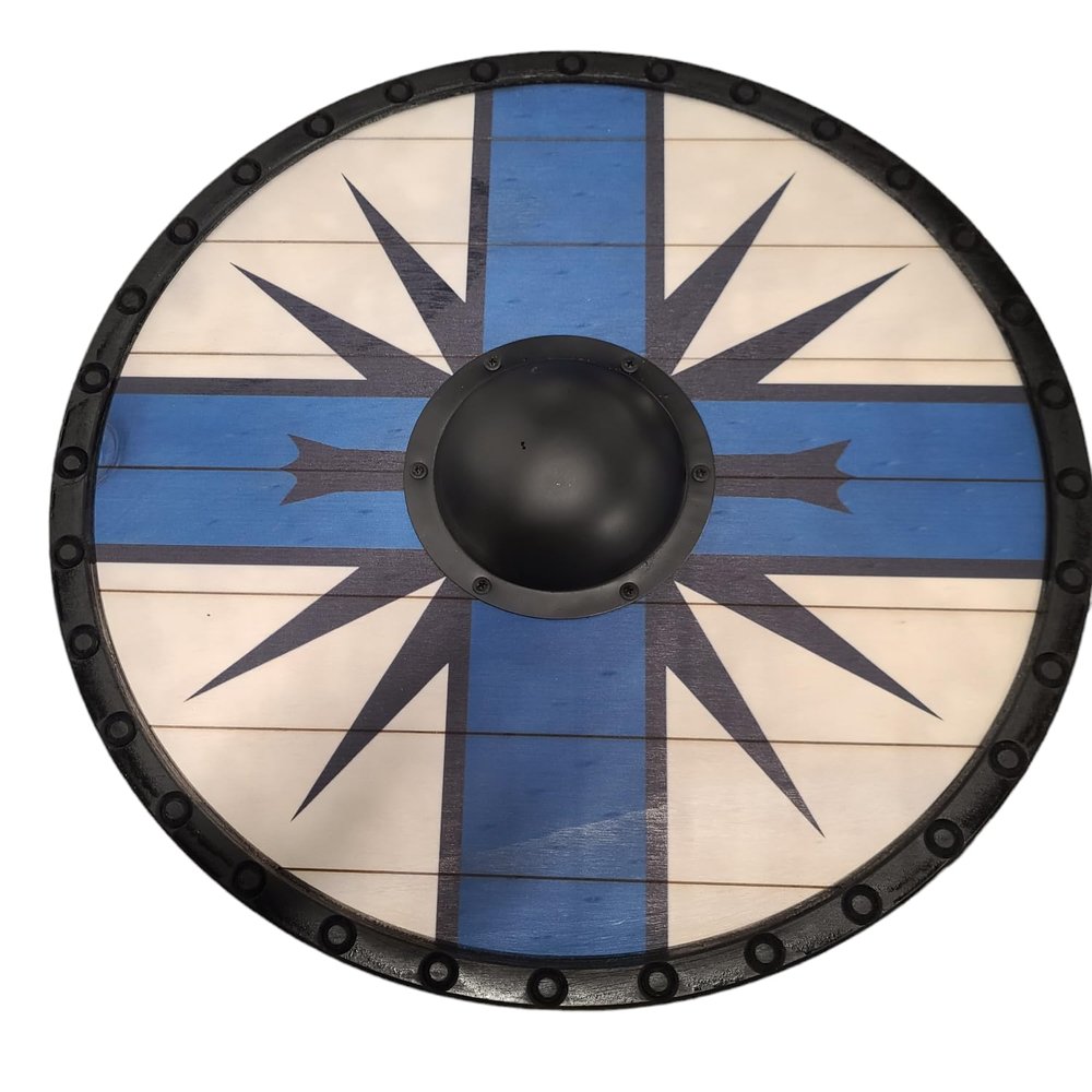 Full Size Solid Wood Viking Shield for Cosplay LARP or Battle (30" Canute)