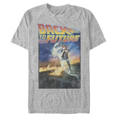 Back to the Future Men's Big Classic Poster, Athletic Heather, X-Large Tall