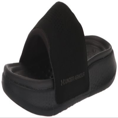 Under Armour Unisex Ansa Elevate Slide, (001) Black/Black/Jet Gray, 6, US