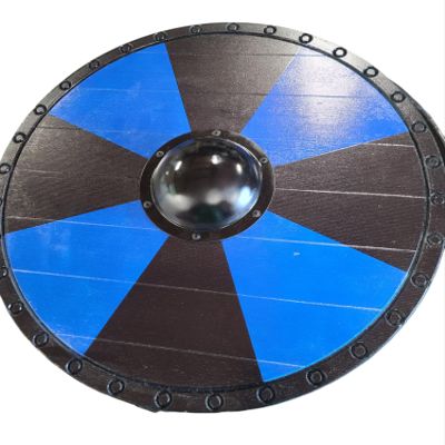 Full Size Solid Wood Viking Shield for Cosplay LARP or Battle (24" Pinwheel)