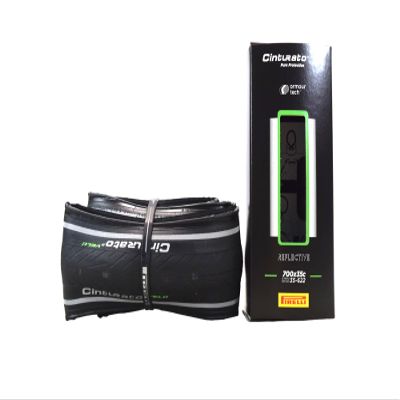 Pirelli Cinturato Velo TLR Reflective 35-622 700 x 35c Road Bike Tire Ultimate Protection for Confidence in Harsh Conditions - Versatile Design for Long-Distance Adventures (1 Tire)