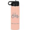 LaserGram Personalized Water Bottle, Farm Tractor, Stainless Steel Double Wall Vacuum Insulated with Flip Top Straw, Custom Engraved Gift (20oz / 590ml Coral) view 1