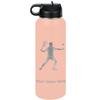 LaserGram Personalized Water Bottle, Tennis Player Man, Stainless Steel Double Wall Vacuum Insulated with Flip Top Straw, Custom Engraved Gift (40oz / 1180ml Coral) view 1