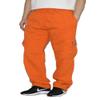 AIRNINE Men's Fleece Cargo Sweatpants SweatShorts Heavyweight S-6XL (Neon Orange, Large) view 1