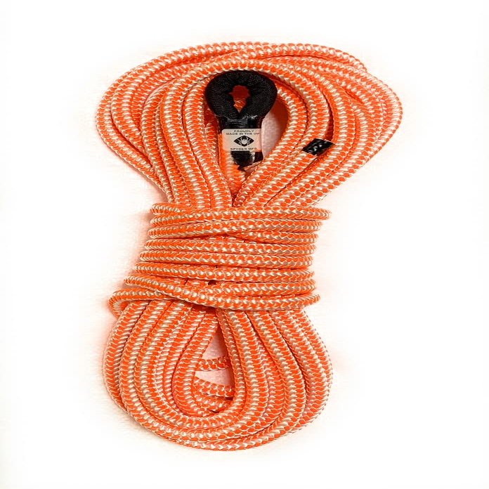 Climb Right 16 Strand Climbing Rope 1/2" x 60 Feet w/Ninja Splice Orange/White