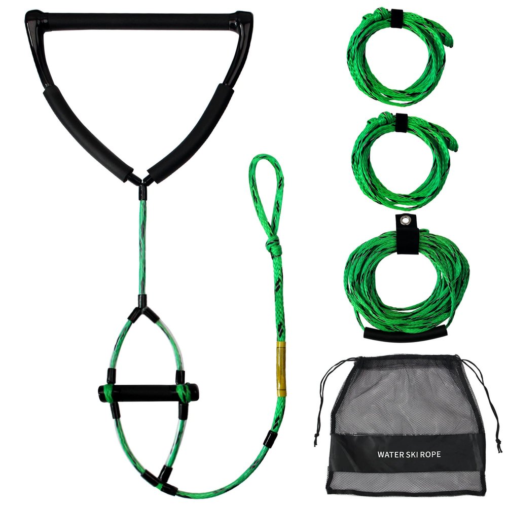 MAYAPHILOS 75ft Wakeboard Water Ski Kneeboard Rope with 15in Floating Handles,4 Sections Watersports Tow Rope for Tubing