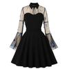 1950s Vintage Dresses for Women A-Line Audrey Retro Rockabilly Floral Print Skater Party Cocktail Wedding Evening Swing Dress UK Schwarz04 M view 1