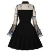 1950s Vintage Dresses for Women A-Line Audrey Retro Rockabilly Floral Print Skater Party Cocktail Wedding Evening Swing Dress UK Schwarz04 M view 2