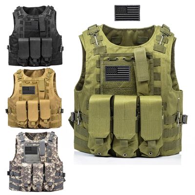 AZB Tactical Vest Adjustable Airsoft Paintball Vest with Removable Pouch