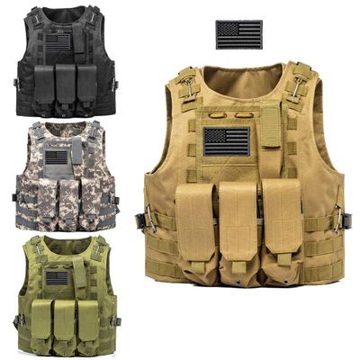 AZB Tactical Vest Adjustable Airsoft Paintball Vest with Removable Pouch