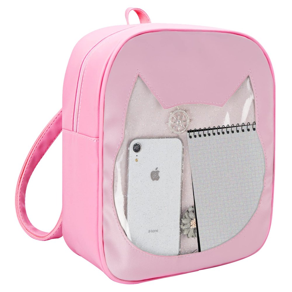 PG6 Candy Leather Ita Bag Backpack Clear Cat BeachShoulder Bag