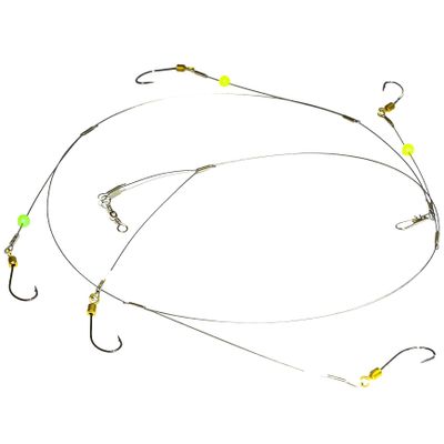 KUYWLMKMZZ Fishing Hooks 1 Pair 5 Hook Rope Hook Fishing Group Sea Fishing Pills World Rotating Anti-Winding Sea Pole Explosion Hook Squid and Squid Hook Throwing Stick Fishing Tackle (Size : 6#)