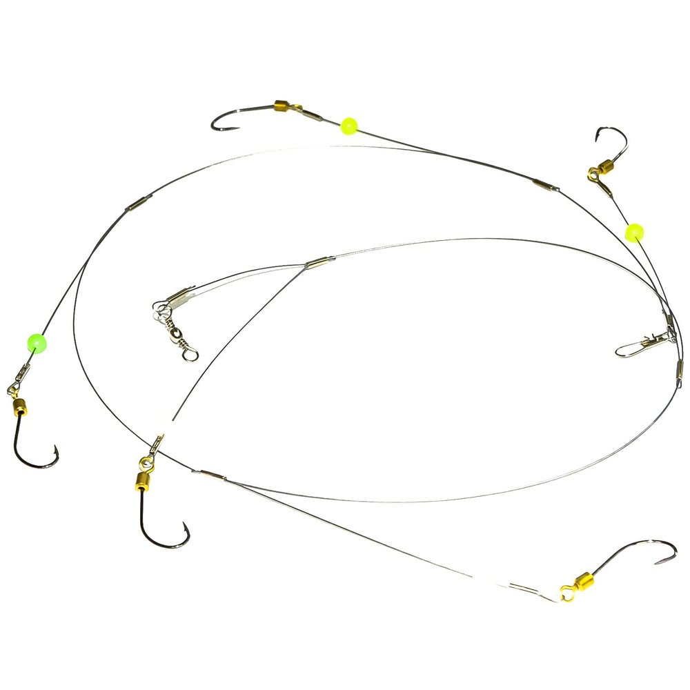 KUYWLMKMZZ Fishing Hooks 1 Pair 5 Hook Rope Hook Fishing Group Sea Fishing Pills World Rotating Anti-Winding Sea Pole Explosion Hook Squid and Squid Hook Throwing Stick Fishing Tackle (Size : 6#)