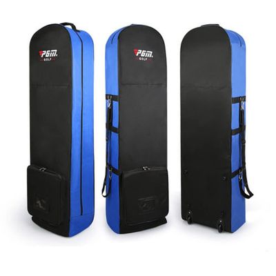 Golf Aviation Bag Women Men Lightweight Golf Air Bag Waterproof Nylon with Wheel Convenient Package Foldable Golf Clubs Bags Travel Protective Cover (Black Blue)