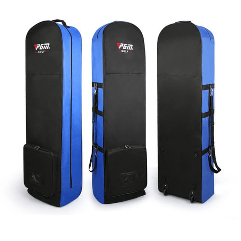Golf Aviation Bag Women Men Lightweight Golf Air Bag Waterproof Nylon with Wheel Convenient Package Foldable Golf Clubs Bags Travel Protective Cover (Black Blue)