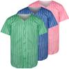 Phoneutrix Blank Plain Hip Hop Hipster Baseball Jersey Button Down Shirts Sports Uniforms Men Women Jersey (Green-Stripe, XXX-Large) view 1
