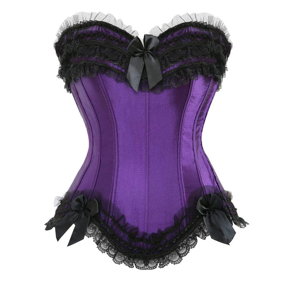 ICEGIA Lace-up Cinch Belt Tied Corset Elastic Waist Belt Purple