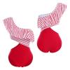 Mommy and Me Swimsuit One Piece Bathing Suit Mom and Daughter Family Matching Swimwear Monokini Padded Push Up Tummy Control One Shoulder Ruffles Vertical Stripes Women Girl Beachwear Red White L view 2