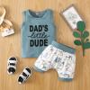 Afunbaby Baby Boy Summer Clothes Dads Tee Shirt Sleeveless Tank Top Shorts Cute Newborn Infant 6 12 18 24 Month Outfit (Cat Print,0-6 Months) view 2