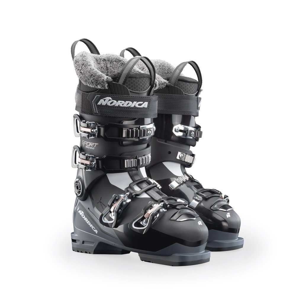 NORDICA Women's Durable Warm Insulated Water-Resistant All-Mountain Sportmachine 3 75 W Ski Boots, Black/Anthracite/Pink, 27.5