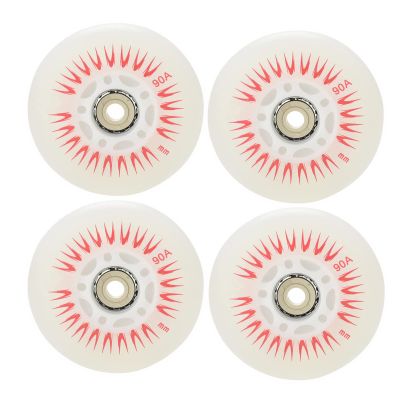 4 Pcs LED Flash Wheel 80mm 76mm 72mm 70mm 68mm 64mm 62mm 60mm for Inline Skates 90A for Adults Kids Roller Skate Shoe Replace Wheels with Bearings,76mm