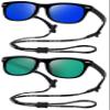 Kids Flexible Polarized Sunglasses for Boys Girls Age 3-10 with Straps (Mirrored blue+Mirrored green) view 1