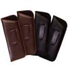 Calabria Slim Half Clip Soft Eyeglass Case 4 PACK-2 Black & 2 Brown Syn. Leather view 1