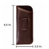 Calabria Slim Half Clip Soft Eyeglass Case 4 PACK-2 Black & 2 Brown Syn. Leather view 3