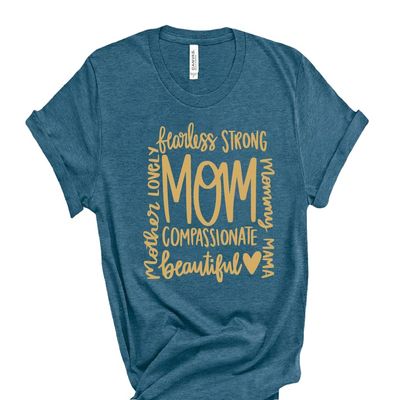 Personalized Mom Phrases Collage Shirt for Mothers Day, Mothers Day Favorite Shirts, Mother Sayings, New Mom Gift, Mother Mama Mommy Madre Mom Shirt, Custom Mother Tee for Mom Gift