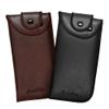 Calabria Soft Eyeglass Case 2 PACK,Belt Attach,Vertical 1 Black &1 Brown Syn.Leather&Felt view 1