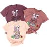 Customized Rabbit T-Shirts, Personalized Bunny Easter Shirts For Mom and Kids, Baby, Pastel Easter Eggs Print Graphic Tee For Children, Toddler Tops, Casual Short Sleeve Tees, Family Easter Matching view 3