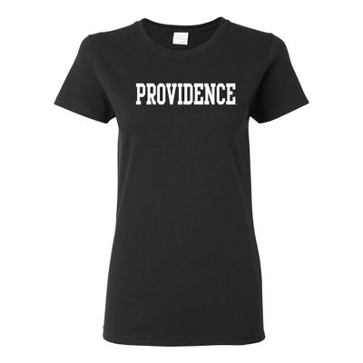 UGP Campus Apparel LS01 - Providence Friars Basic Block Womens T Shirt - Small - Black