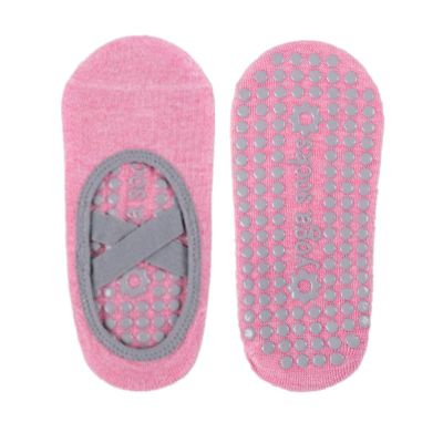Jamron Yoga Socks for Women Cotton Non-Slip Full Toe Grips&Straps Pilates Barre Socks SN070364 Pink 1 Pair